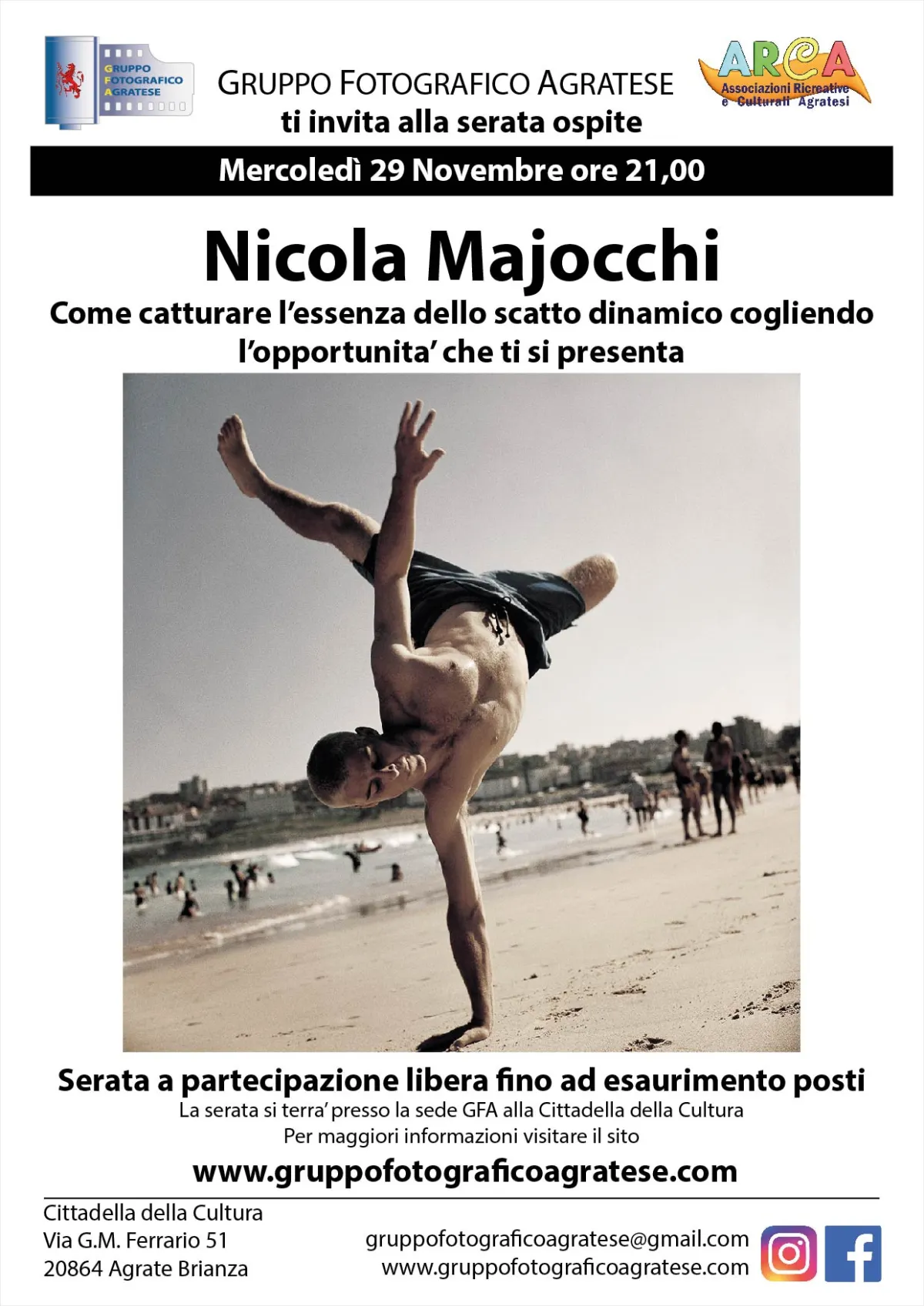 Nicola Majocchi sara’ il nostro ospite Mercoledì 29 Novembre ore 21.00.